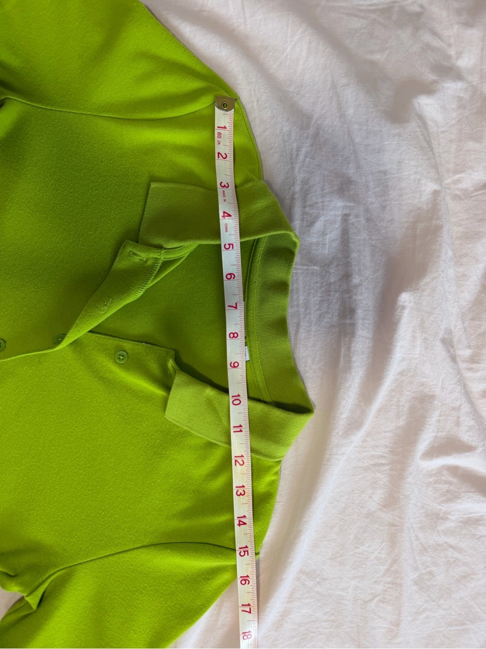 Sunday Best Cropped Button-Down Top in Lime Green - Picture 5 of 6